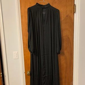 Banana Republic Long Black Dress With Waist Tie Includes Under Slip/Liner NWT